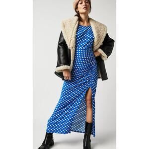 Free People's Lakeside Midi Printed in Bluebell Combo: XS